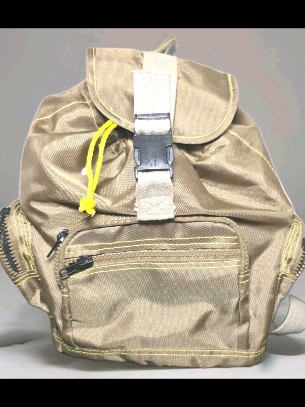 Womens Vintage Early 90s YAK PAK-Mini Khaki Canvas Backpack -